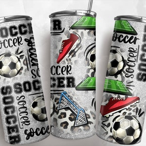 Descarga de diseño de sublimación png de vaso delgado de fútbol de 20 oz, envoltura de vaso deportivo png, diseños de vaso de 20 oz, descarga de png de vaso