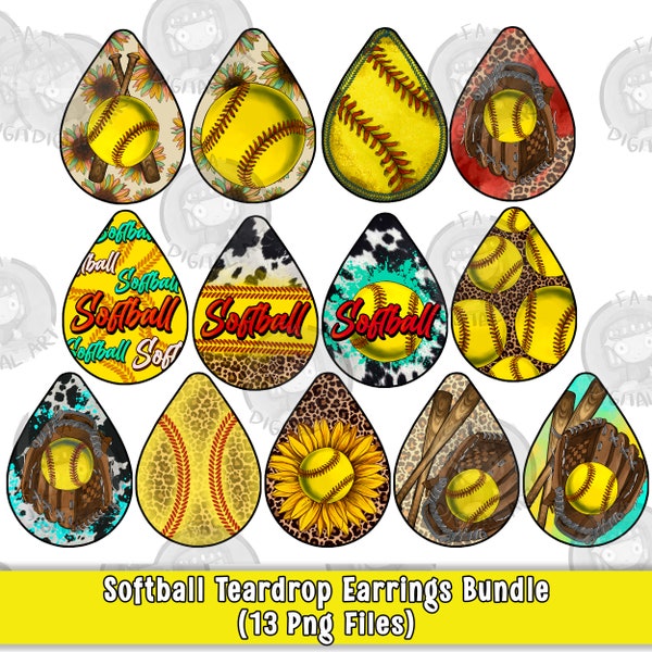Softball teardrop earrings png sublimation design bundle, sport teardrop earrings png, Softball game png, sublimate designs download
