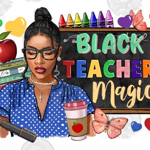 Black Teacher magic png sublimation design download, Afro American png, afro woman png, afro Teacher png, sublimate designs download