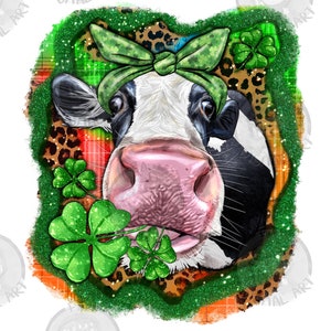 St. Patrick&#39;s day cow png sublimation design download, St. Patricks Day png, Irish Day png, Lucky png, sublimate designs download
