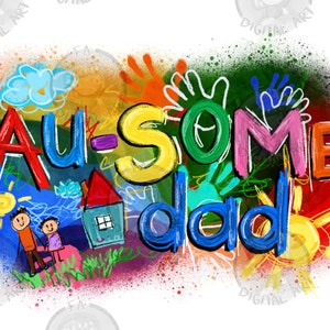 Au-some dad Autism png sublimation design download, Autism png design, Autism Awareness png, Autism dad png, sublimate designs download