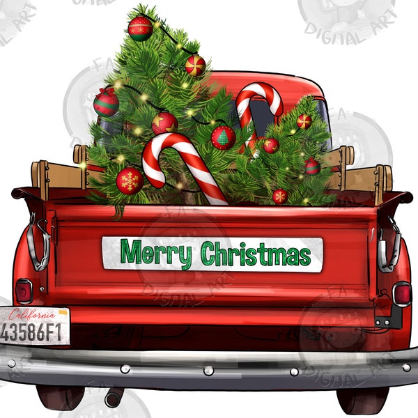 Christmas Trees Truck Back View Png Sublimation Design, Christmas Truck Png, Christmas Tree Truck Png, Merry Christmas Png, Digital Download