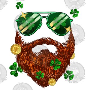 Saint Patrick&#39;s bearded man png sublimation design download, St. Patricks Day png, Irish Day png, Lucky png, sublimate designs download