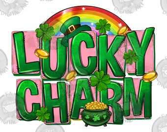 St. Patrick&#39;s lucky charm png sublimation design download, St. Patricks Day png, Irish Day png, Lucky png, sublimate designs download