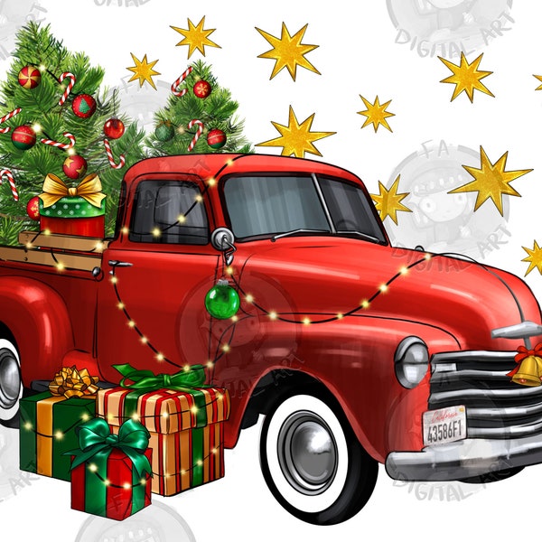 Christmas Truck Png Sublimation Design, Christmas Truck Png, Western Christmas Truck Png, Merry Christmas Png, Truck Png, Digitaler Download