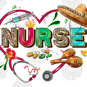 Cinco de mayo Nurse png sublimation design download, Mexican Day png, Mexican Nurse png, Nurse png, Nursing png, sublimate designs download