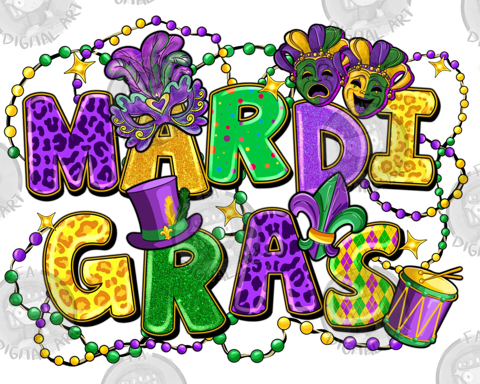 mardi gras sublimation designs