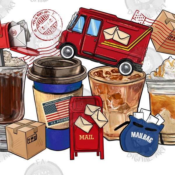 Postal Worker Clipart - Etsy