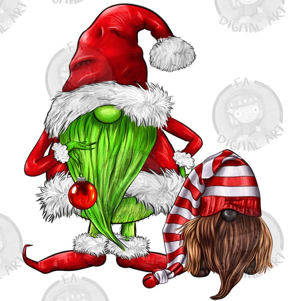 Green Gnome And Dog Gnome Png Sublimation Design, Merry Christmas Clipart, Happy Holiday Png, Christmas Gnome Png,Gnome Png,Digital Download