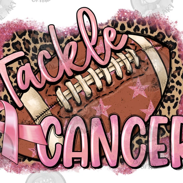 Tackle cancer Football png sublimation design download, sport png, Football ball png, Breast Cancer png, sublimate designs download