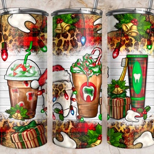 Christmas Dentist Coffee Cups 20oz Tumbler PNG Design, Christmas Tumbler Png, Dentist Coffee Png, Christmas Dentist Png, Digital Download