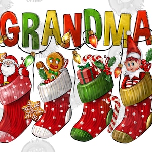 Christmas socks Grandma png sublimation design download, Christmas socks png, Christmas Grandma png, sublimate designs download