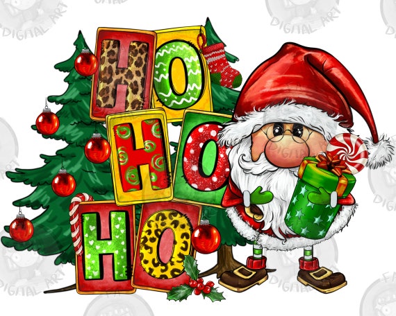 Ho Ho Ho Christmas Gnome digital download png jpeg