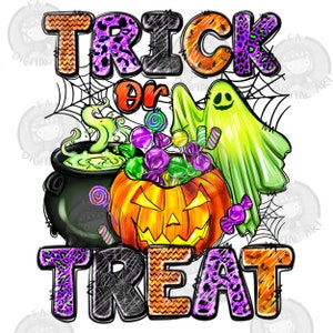 Trick or treat png sublimation design download, Happy Halloween png, Halloween vibes png, spooky season png, sublimate designs download
