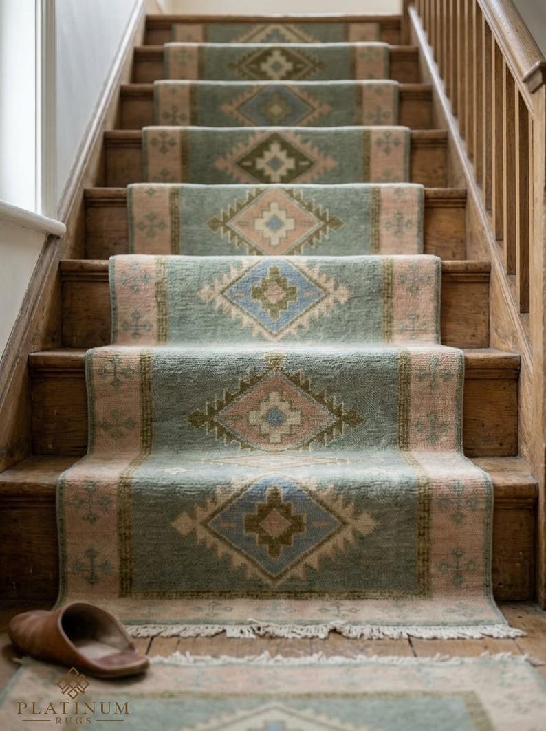 Sage Muted Rug Hand Knotted Wool Runner Rug – Muted Sage Green Oushak Hallway Runner ...