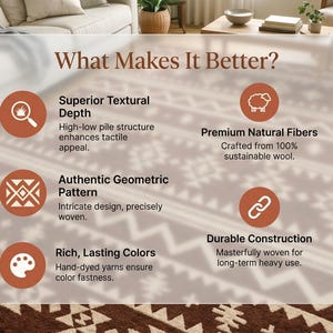 Terracotta Tribal Area Rug, Boho Geometric Carpet, Mudcloth Pattern Rug, Southwestern Style Floor Rug, Warm Earth Tone Decor image 7