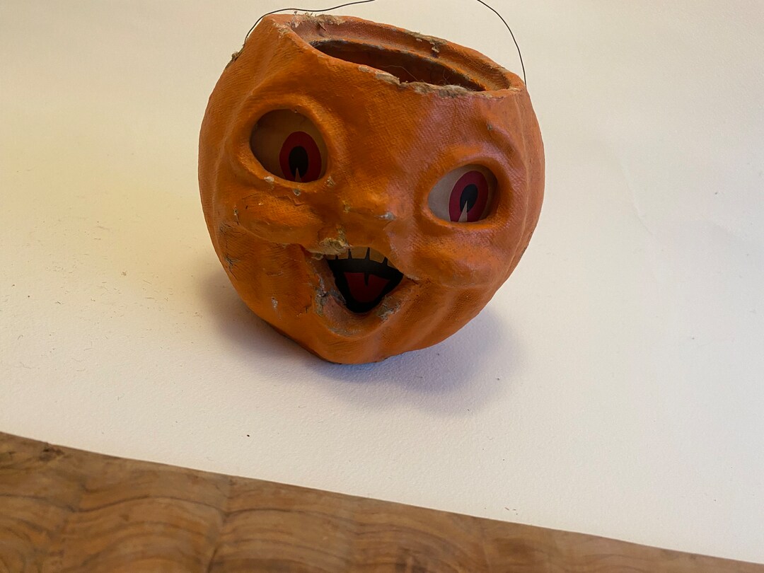 Vintage Paper Mache Jackolantern Pumpkin Etsy
