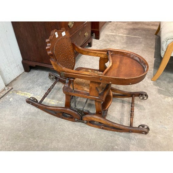 Antique Rocking Chair High Chair Victorian Wooden Metamorphic Chair Antique Rocker Baby Chair Old Chair Old Rocker for Babies Rocker Etsy UK