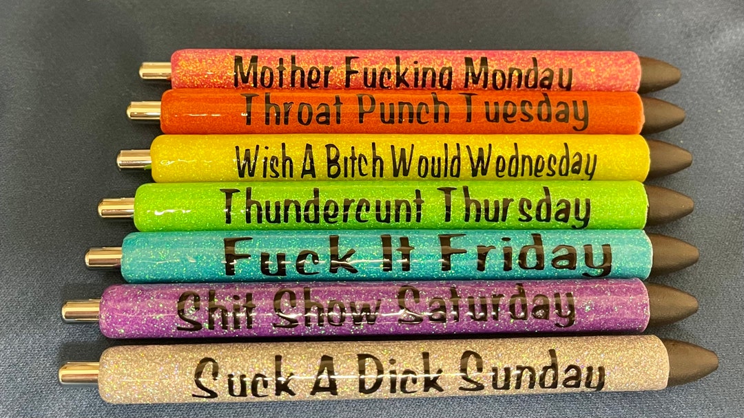 Dirty Day of the Week Pens Etsy