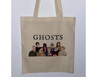 Ghosts Inspired Tote Bag | Ghosts Characters | Button House | Six Idiots | Ghosts Gift | Ghosts Fan | Ghosts Tote Bag | 100% Cotton