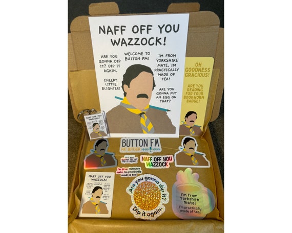 Ghosts Inspired Pat Butcher Gift Bundle | Button House | Ghosts Characters | Six Idiots | Ghosts Gift | Ghosts Keyring Sticker Bookmark Card