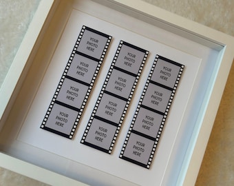 Film Style Photobooth Strip Shadow Box | Photo Strip Frame | Photo Collage | Personalised Photo Frame | Photo Gift for Couple Family Friends