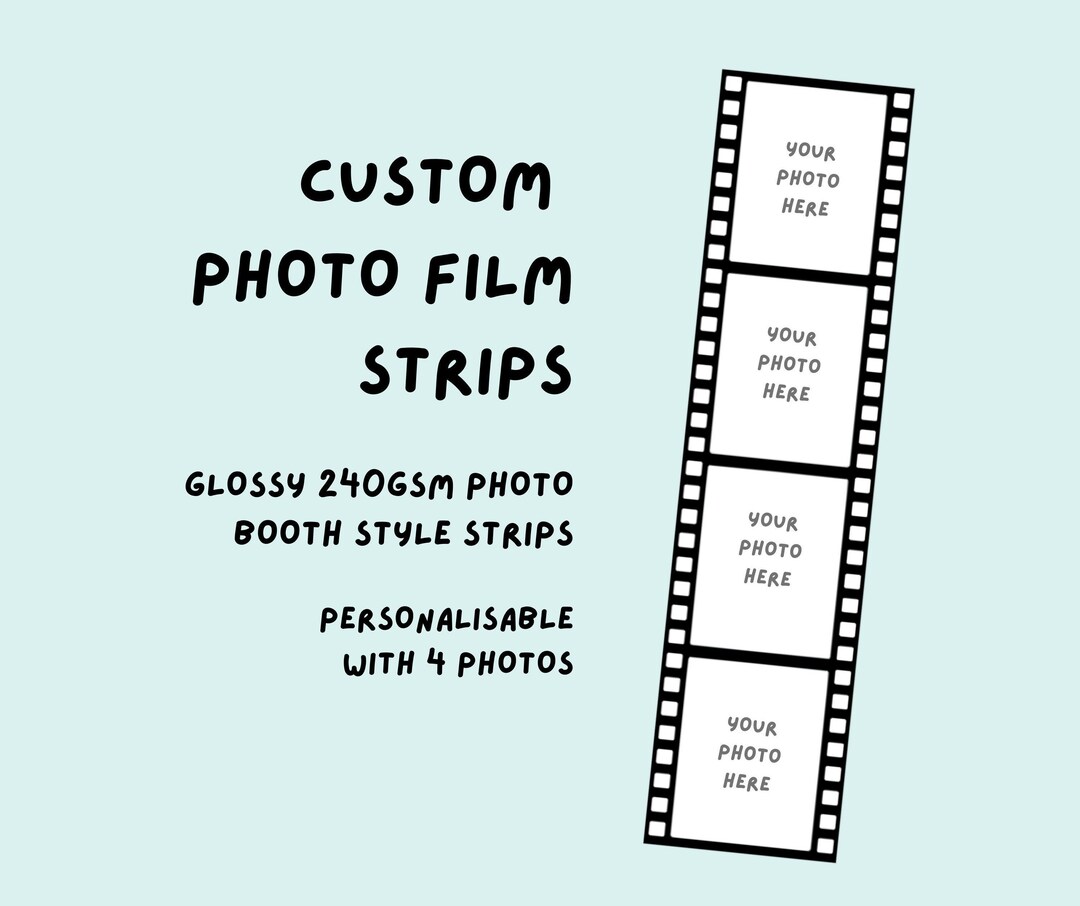 Personalised Photo Booth Film Strip Custom Photo Strip Polaroid Style Photo Print Gift