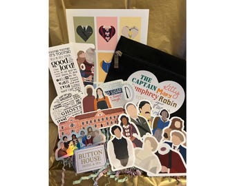 NEW Ghosts Inspired Gift Bundle | Button House | Ghosts Characters | Six Idiots | Ghosts Gift | Ghosts Pouch Keyring Sticker Bookmark Card