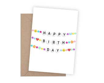 Happy Birthday Friendship Bracelet Card | Taylor Inspired Birthday Card