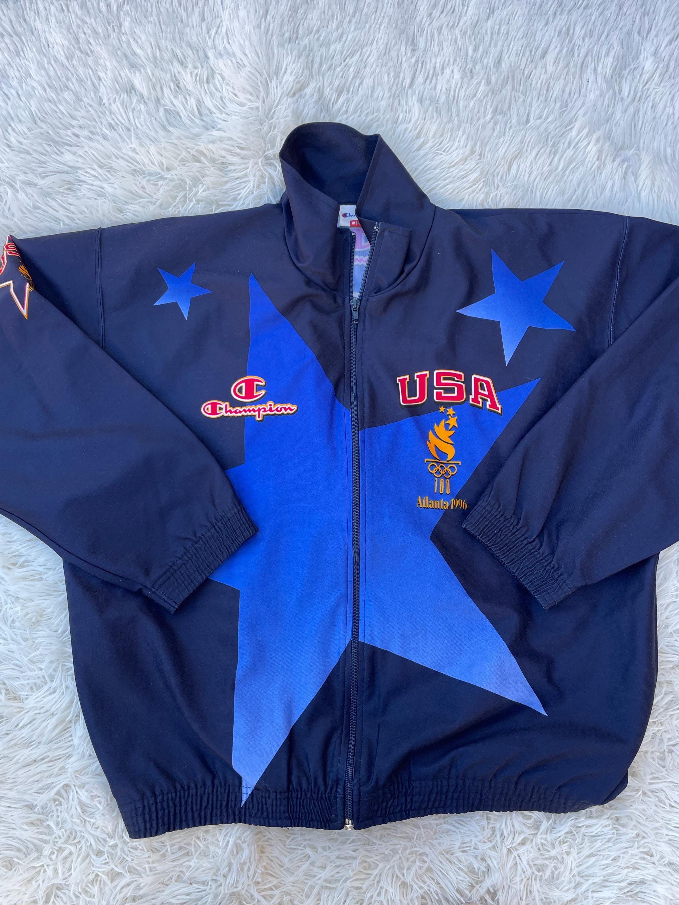 2000s Équipe USA Basketball Émis Bleu Veste à Fermeture Éclair 2XL