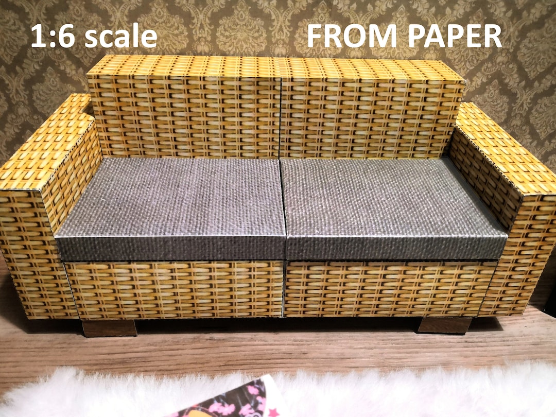 Printable SOFA Furniture Paper-cut, Digital PDF Download for Dolls 1/6 ...