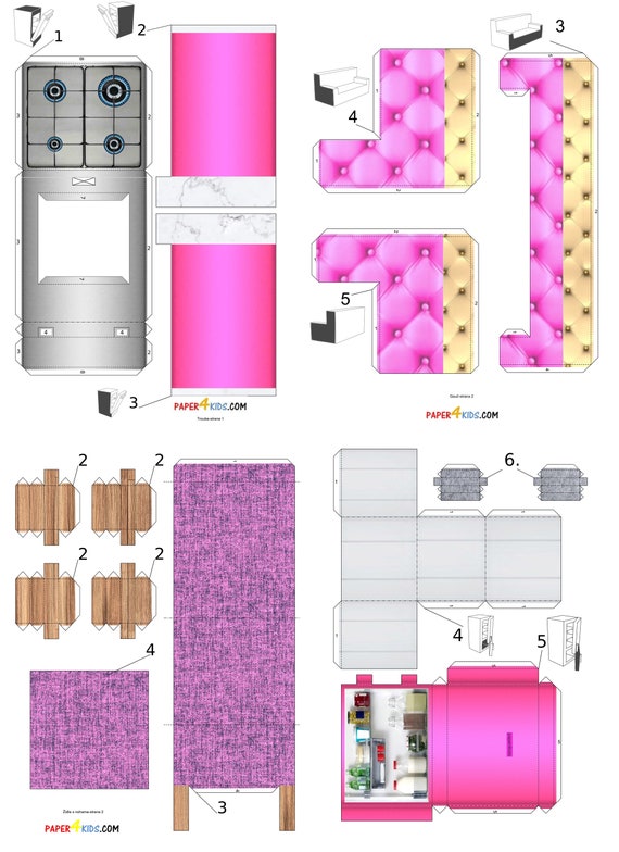 Dollhouse Furniture Printable Paper Craft