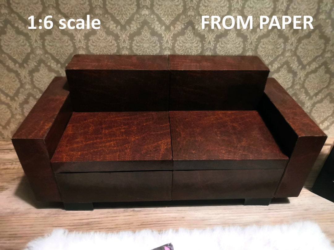 Printable SOFA Furniture Paper-cut , Digital PDF Download for Dolls 1/6 ...