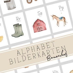 Alphabet Buchtaben Kartenset Bauernhof