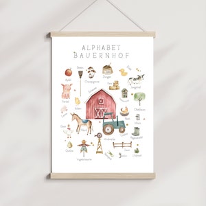 Kinderzimmerposter Alphabet Bauernhof
