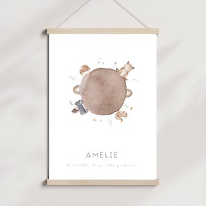 Orsetto Poster Nascita Personalizzato