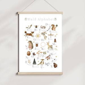 Cartel del alfabeto bosque boho