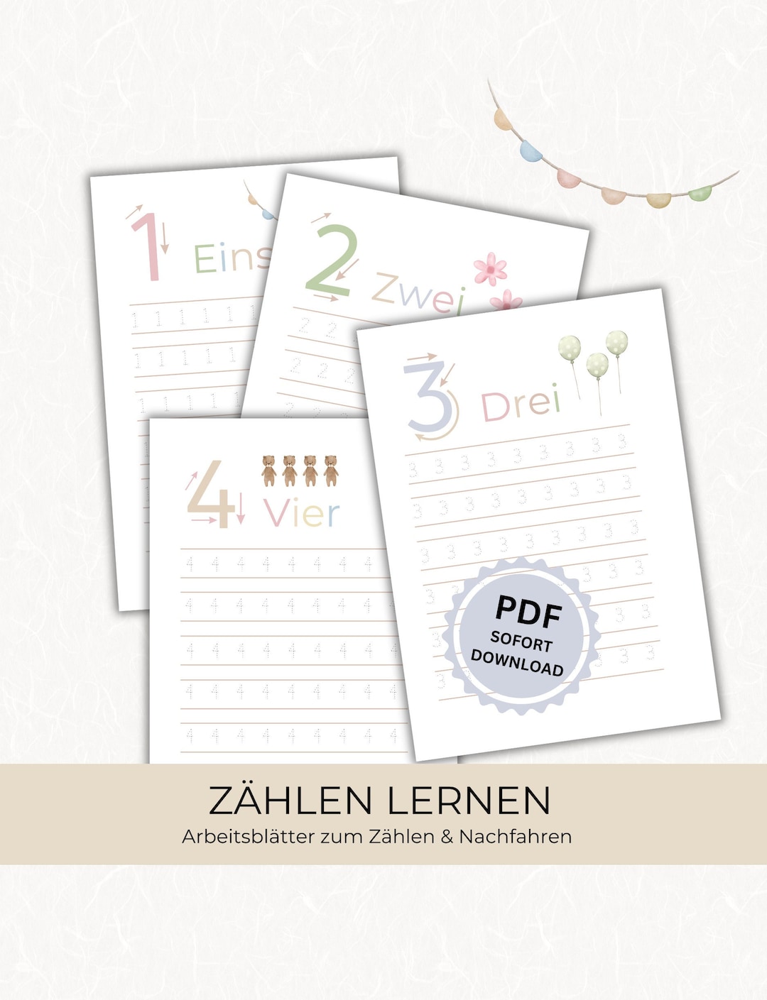 Learning to Count PDF Template 1-10 - Etsy