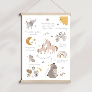 Affirmationsposter Einhorn Familienwerte