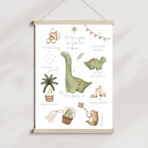 Affirmationsposter Dino positive Glaubenssätze