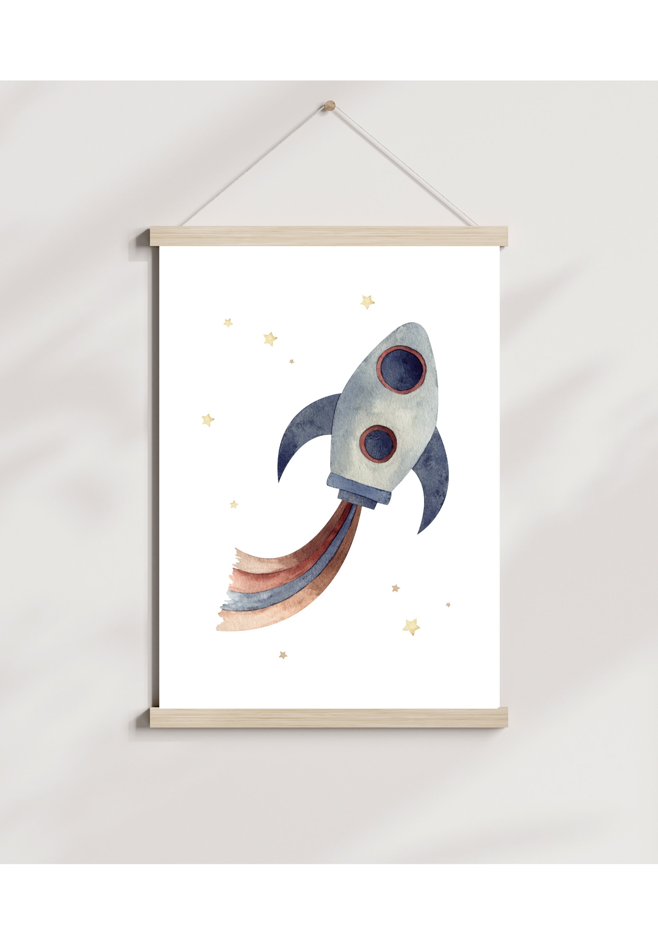 Children's room poster rocket space astronaut