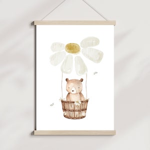 Poster per la cameretta dei bambini Teddy e margherita