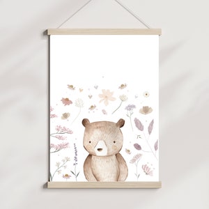 Póster habitación infantil osito margarita