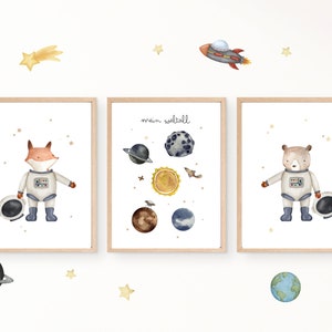Kinderzimmerposter Weltall Astronaut