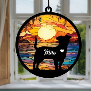 Loss of Pet Sympathy Gift| Dog Memorial Suncatcher| Loss of Pet Sympathy Gift| Handmade Custom Name Dog Decor, Gift for Dog Lovers