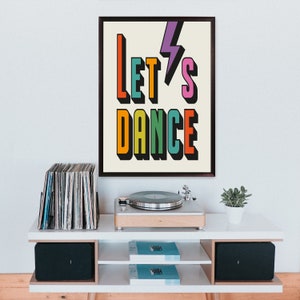Let's Dance, Unframed Song lyric inspired Print, Home Decor, Music Print, Pop, Indie Rock
