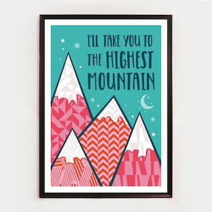 I&#39;ll take you to the highest mountain, Depeche Mode, Unframed Song lyric Print, Art Poster, Music Print,