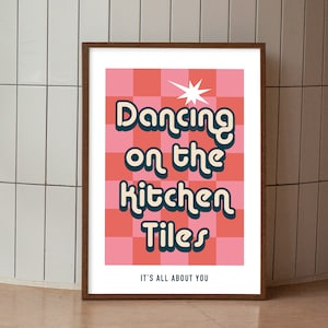 Bailando sobre los azulejos de la cocina, Impresión inspirada en la letra de una canción sin marco, Decoración del hogar, Impresión musical, Pop, Indie Rock