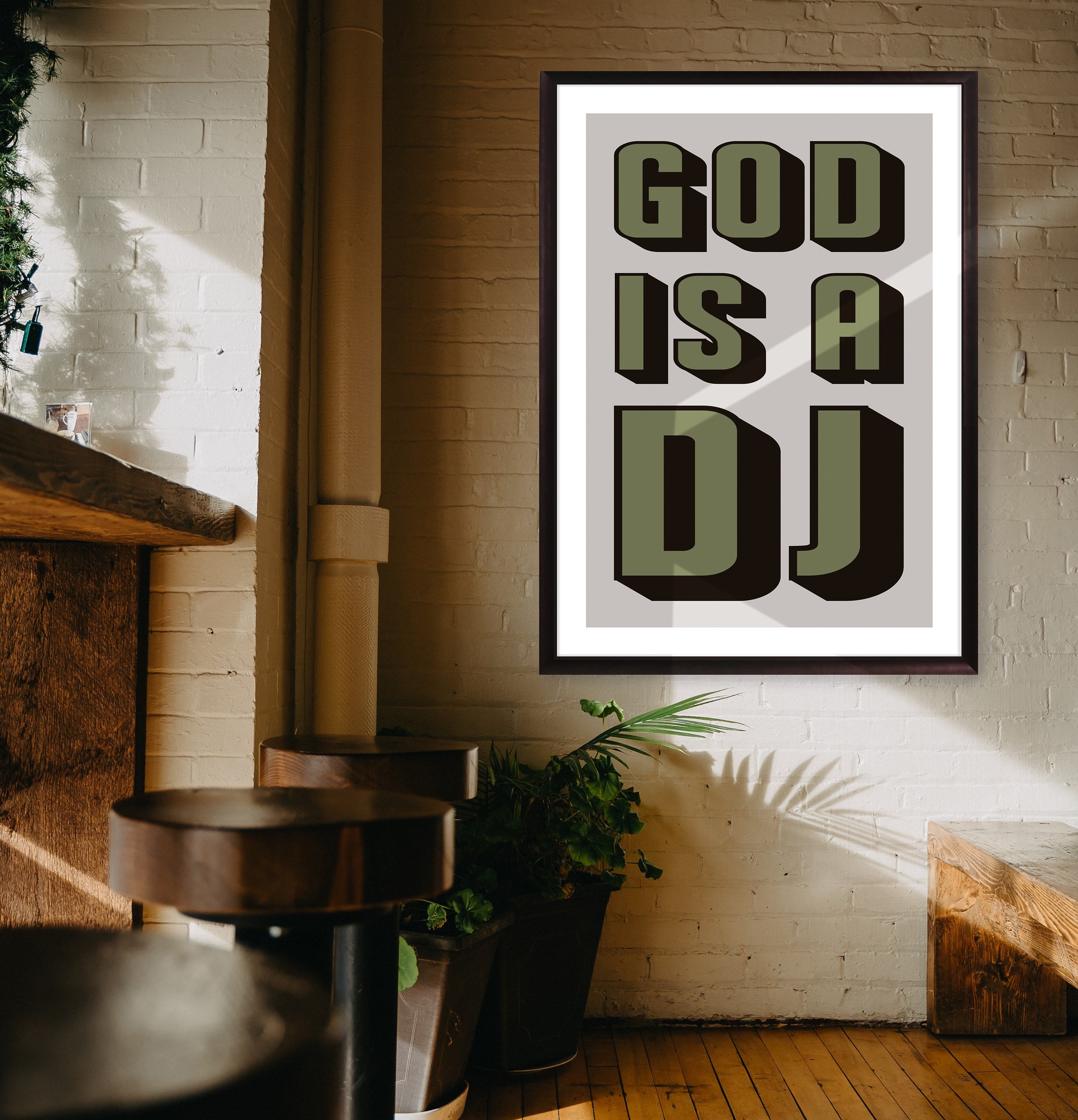 God Is a DJ, Faithless, Unframed Song Lyric Print, Music Poster, Wall Decor, Wall Art, Song Lyric, Electronic, Trip Hop, House, Trance