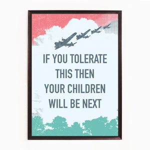 Se você tolerar isso, seus filhos serão os próximos, Manic Street Preachers, pôster de música, letra de música, pop, decoração de parede, indie rock, rock